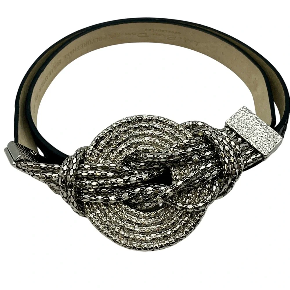 Silver Chain Knot Womens Fashion Belt Lake Shore Drive Snakeskin Accessories